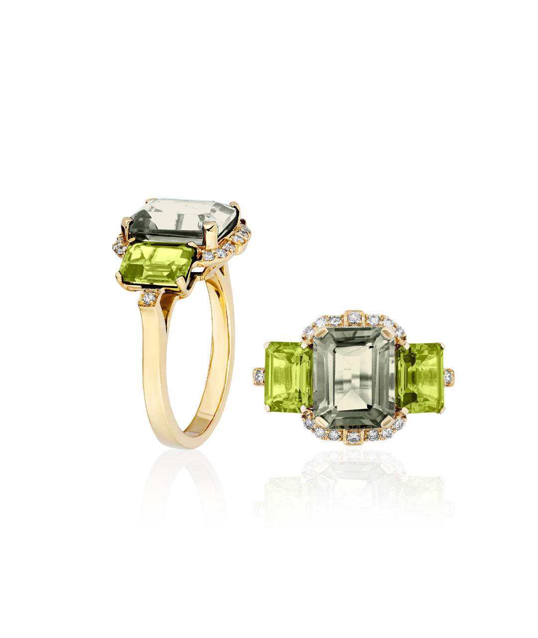 Prasiolite with Peridot