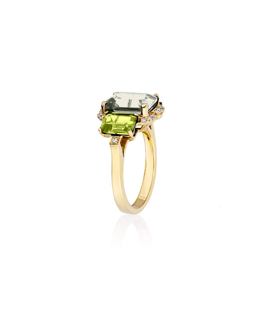 Prasiolite with Peridot