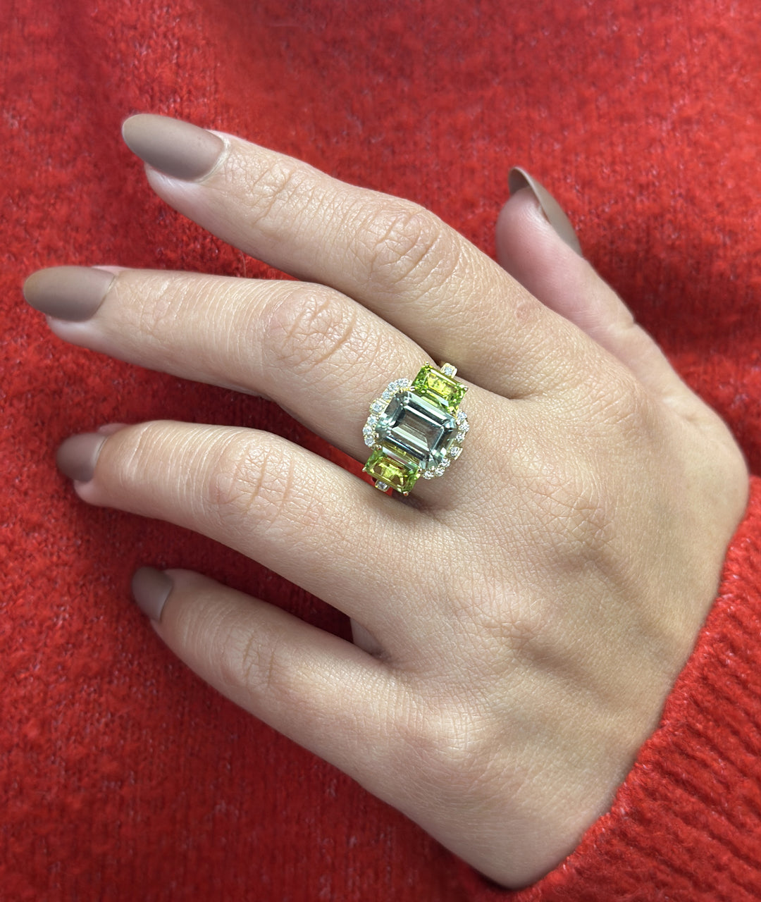 Prasiolite with Peridot