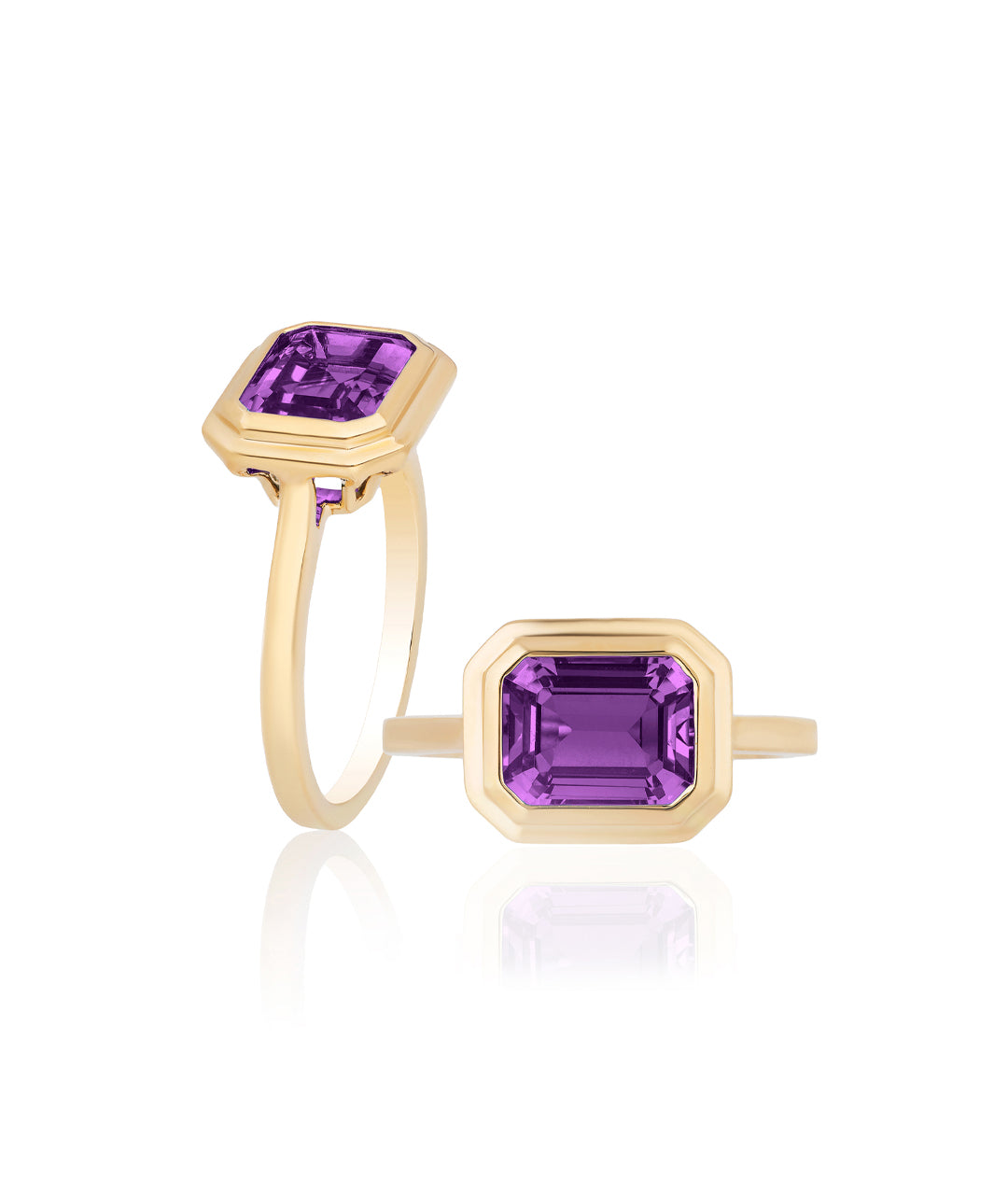 Yellow gold-Amethyst