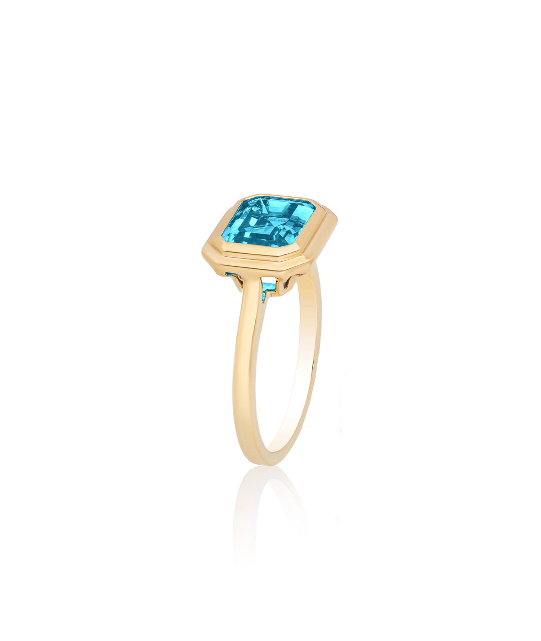 Yellow gold-Blue Topaz