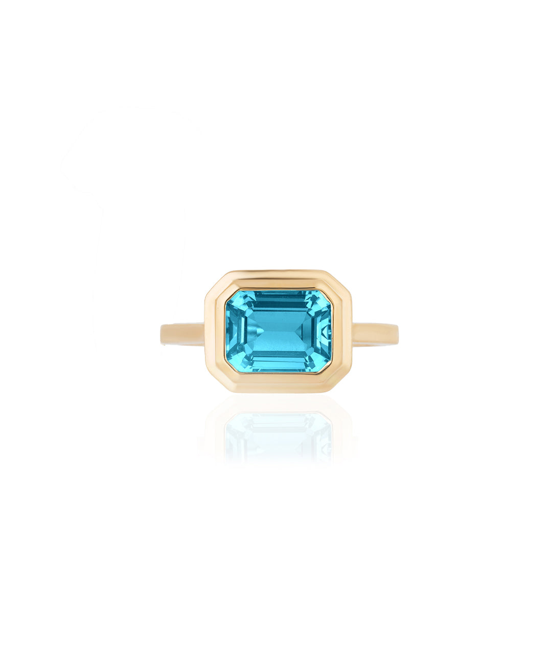 Yellow gold-Blue Topaz