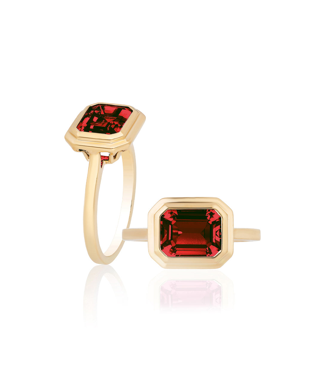 Yellow gold-Garnet