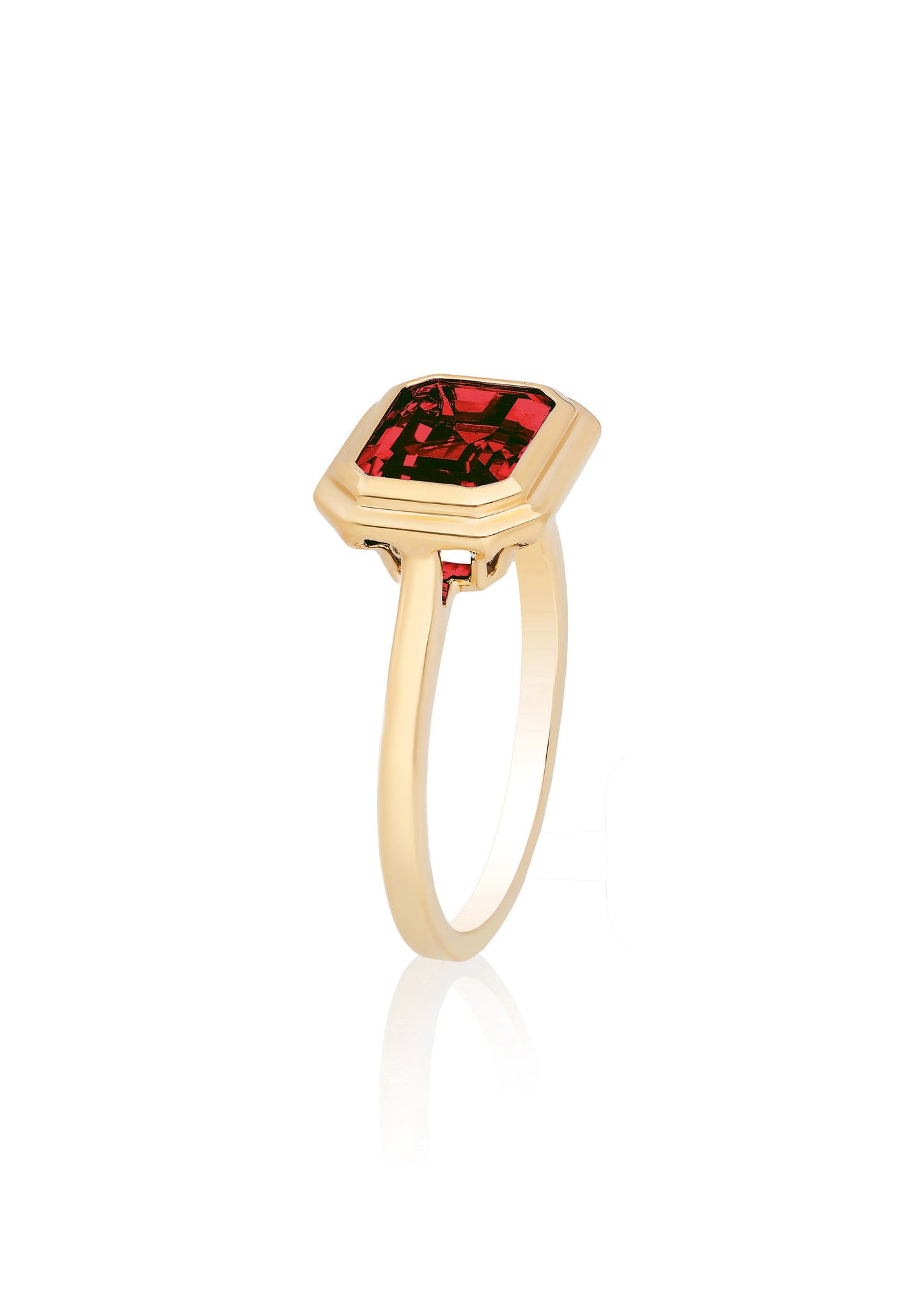 Yellow gold-Garnet