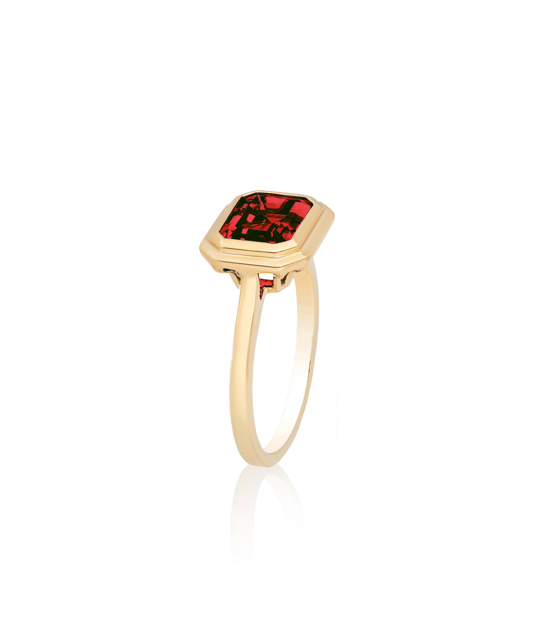 Yellow gold-Garnet