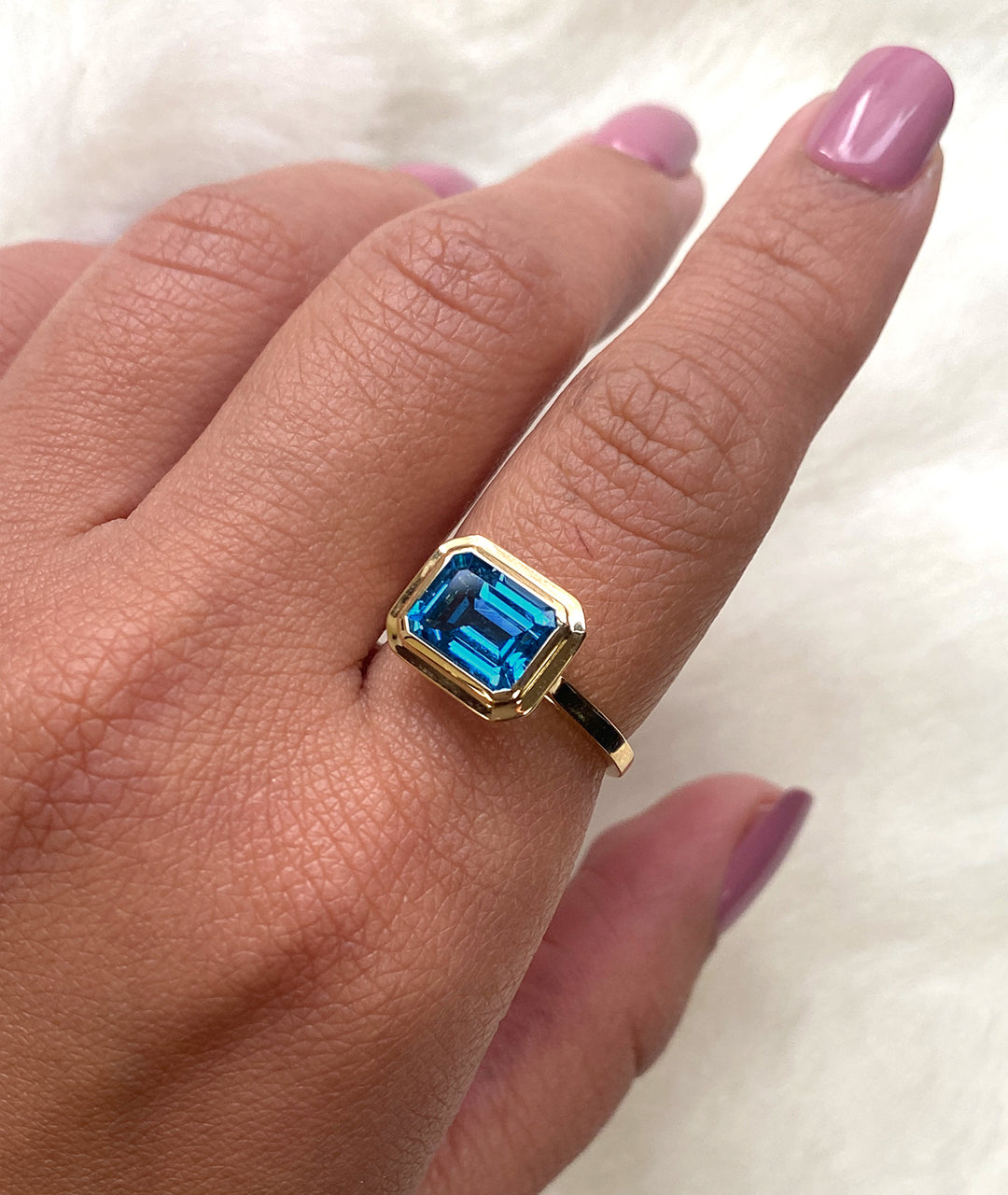 Yellow gold-London Blue Topaz