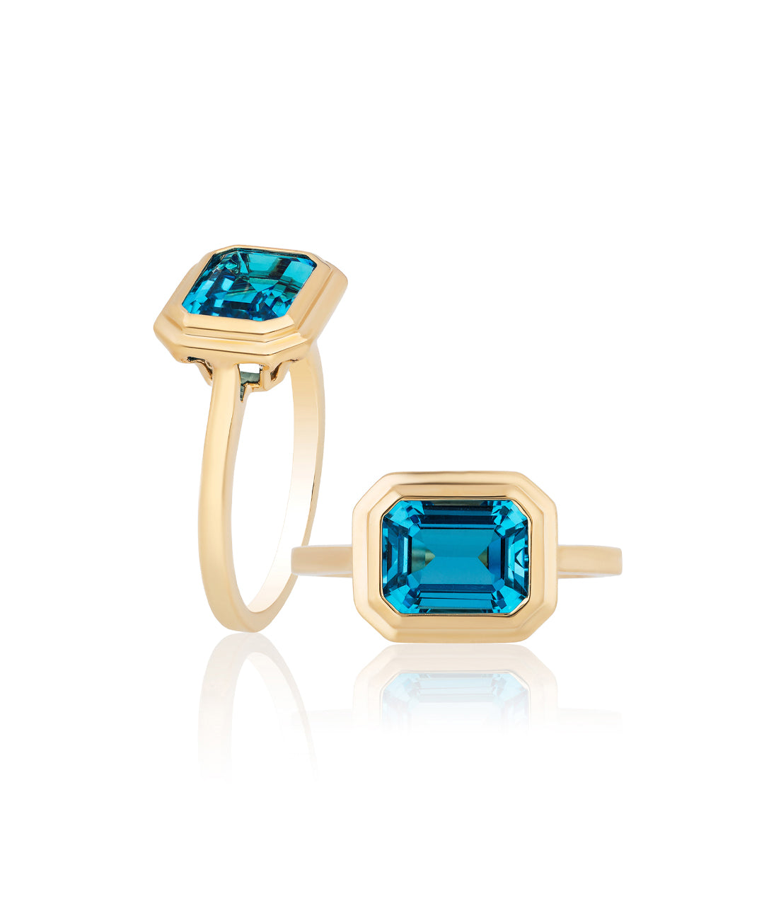 Yellow gold-London Blue Topaz