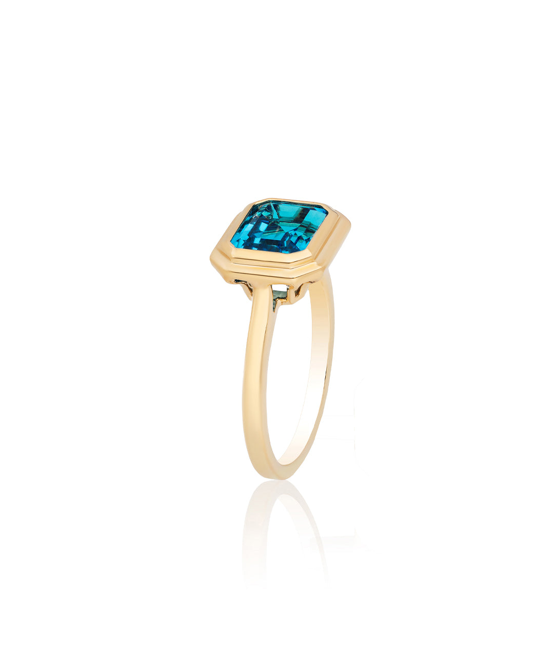 Yellow gold-London Blue Topaz