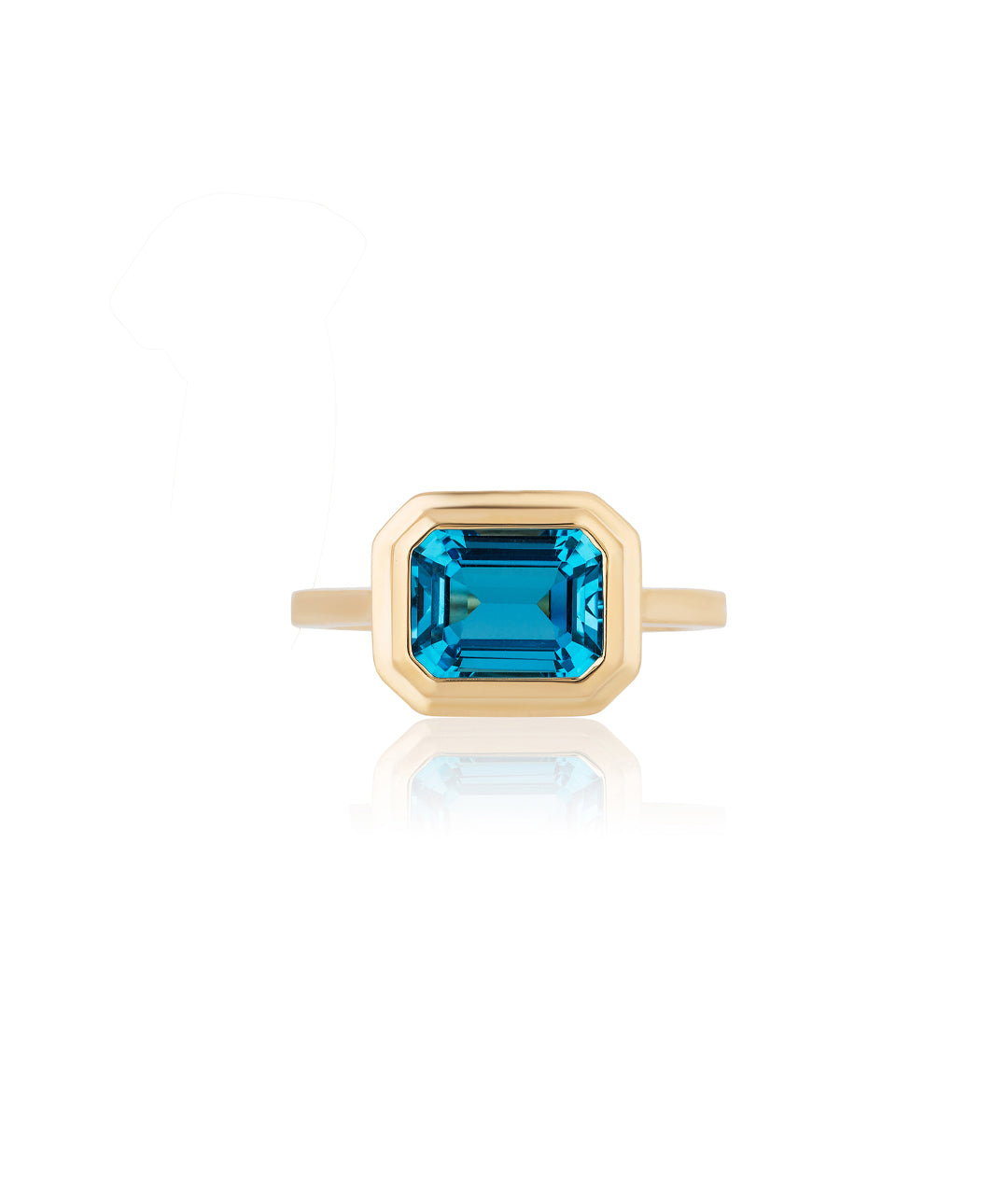 Yellow gold-London Blue Topaz