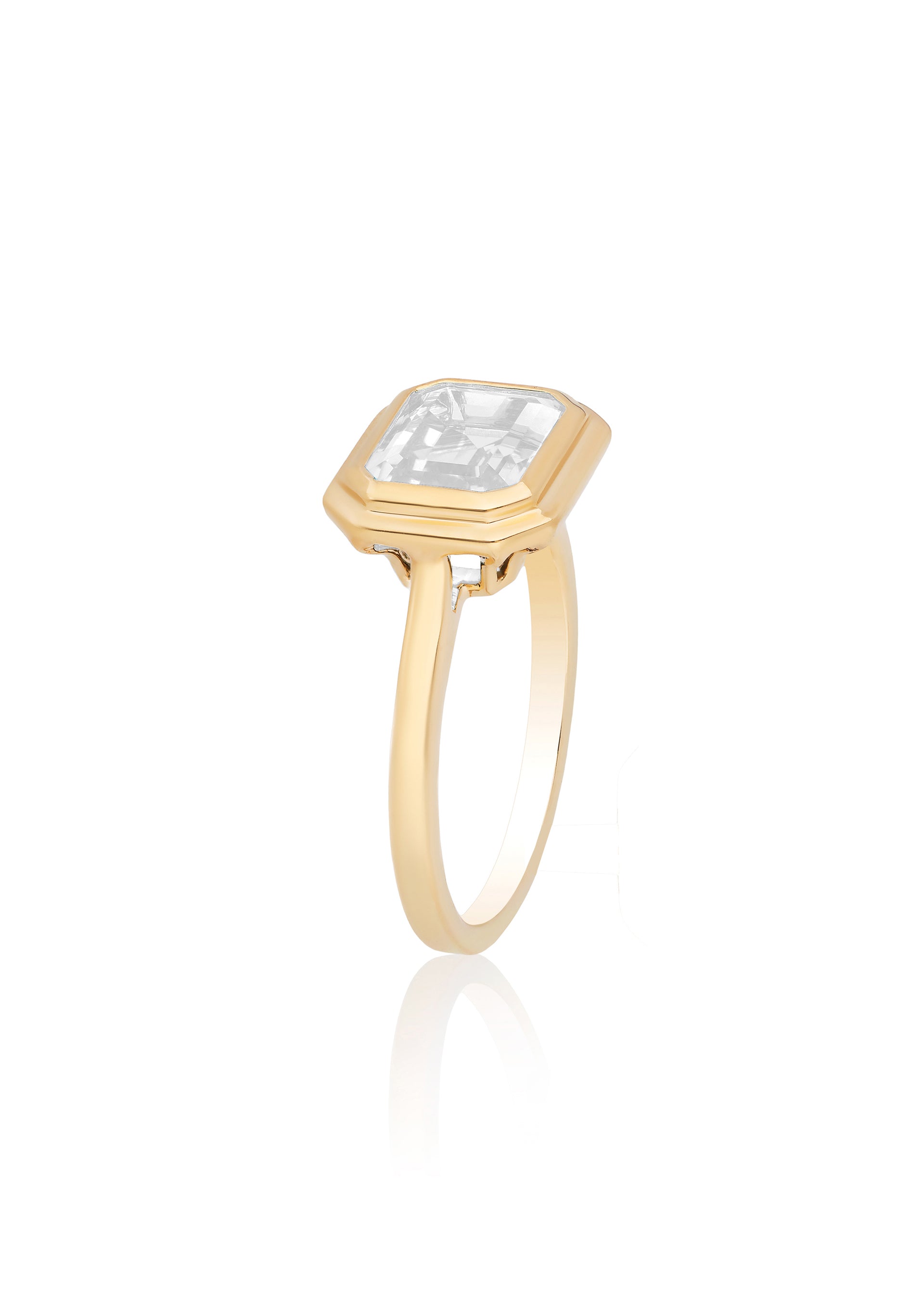 Yellow gold-Moon Quartz