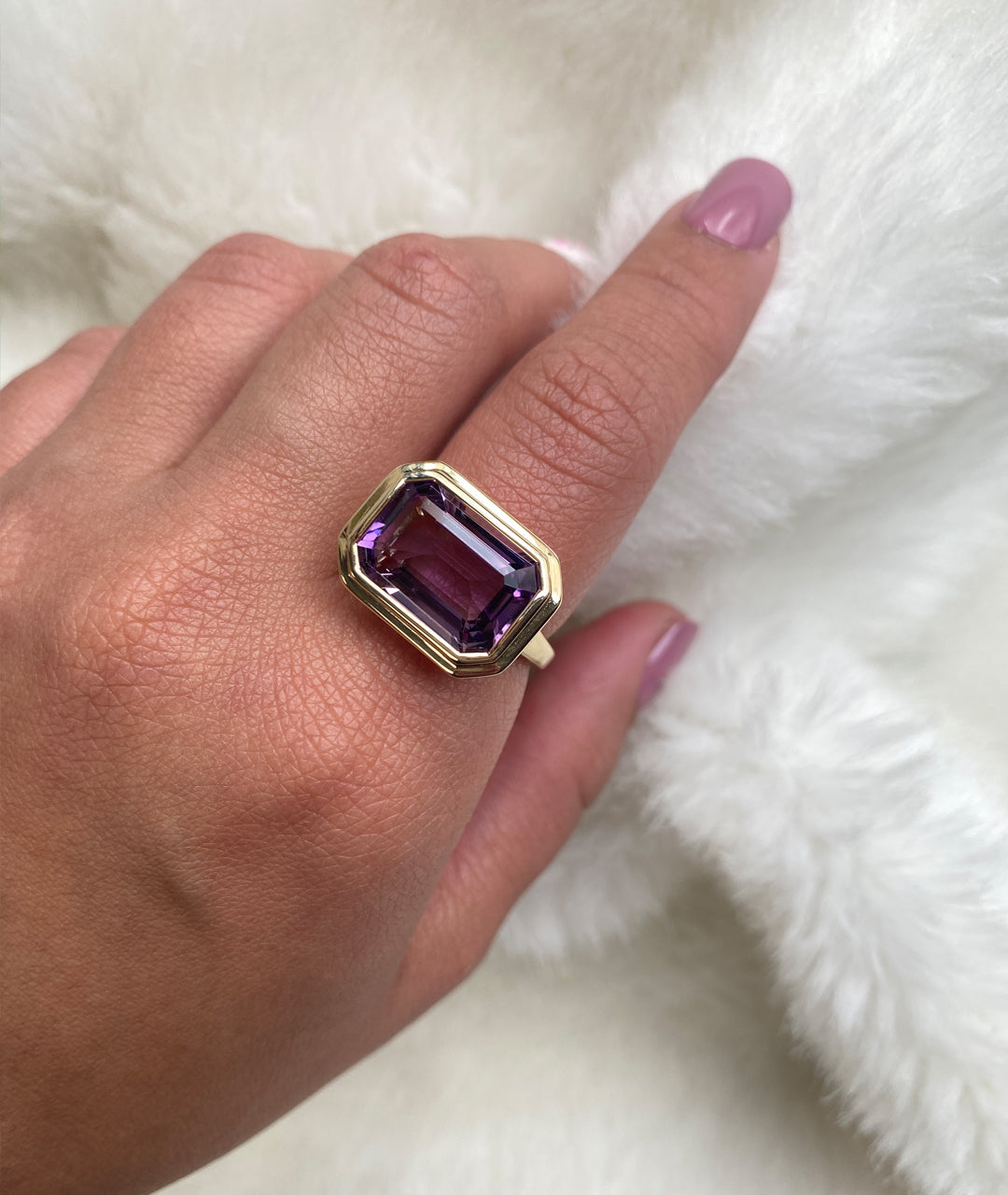 Yellow gold-Amethyst