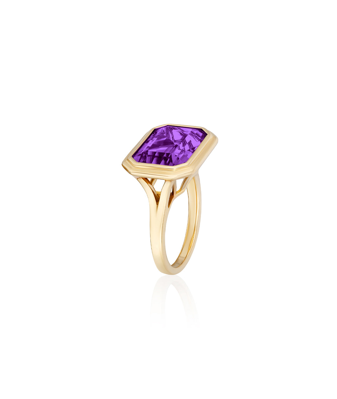 Yellow gold-Amethyst