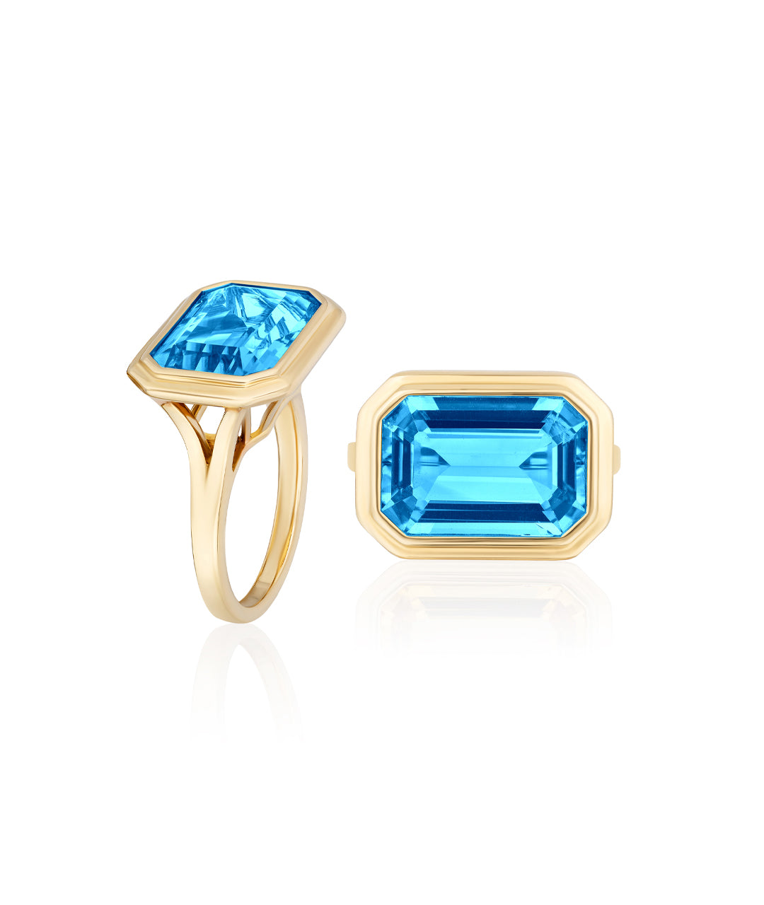 Yellow gold-Blue Topaz