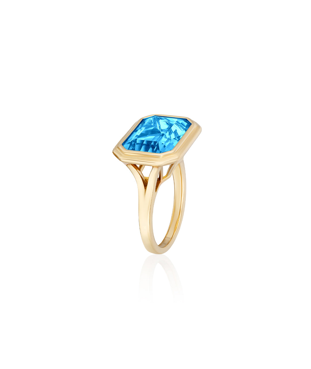 Yellow gold-Blue Topaz