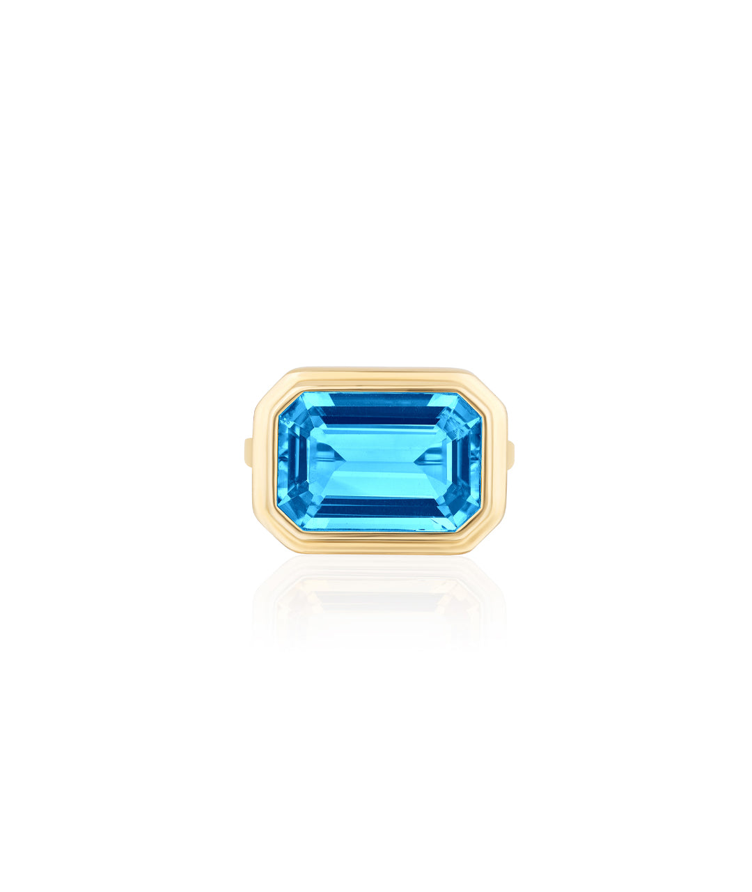 Yellow gold-Blue Topaz