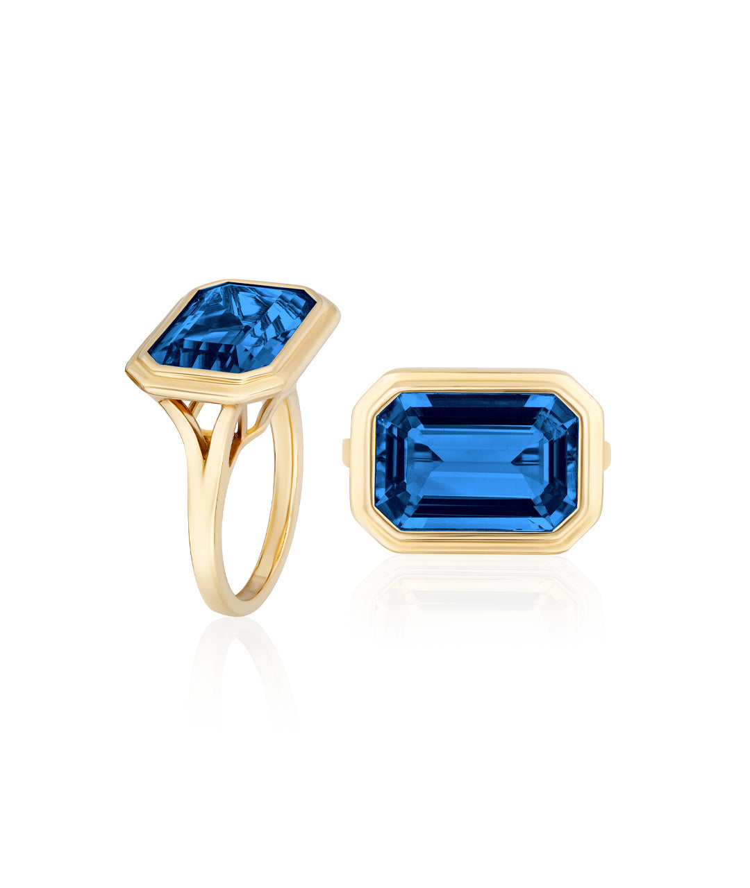 Yellow gold-London Blue Topaz