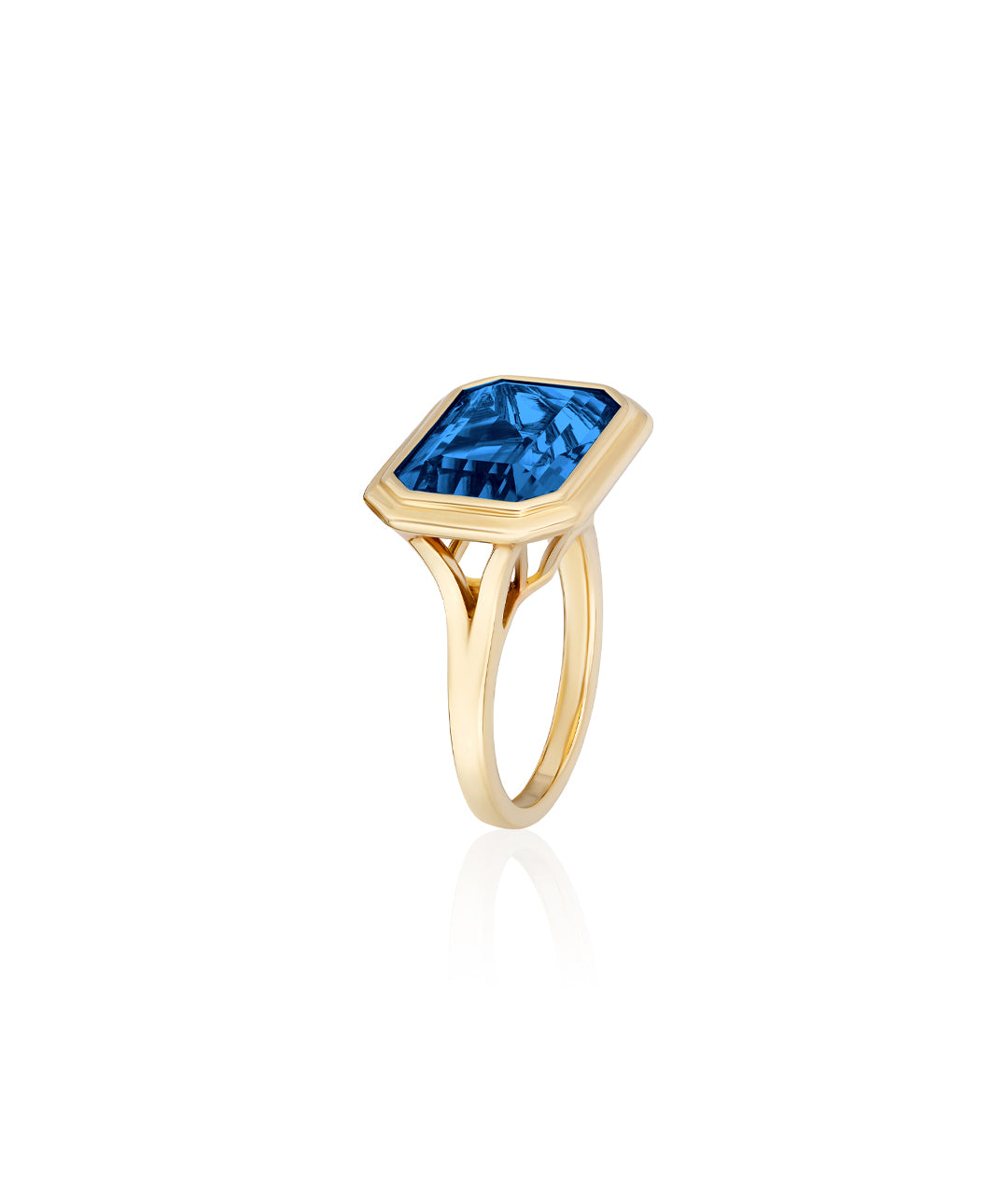 Yellow gold-London Blue Topaz