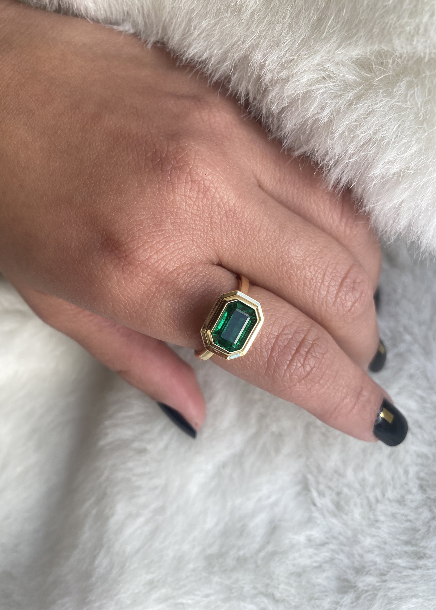 Emerald Bezel Ring