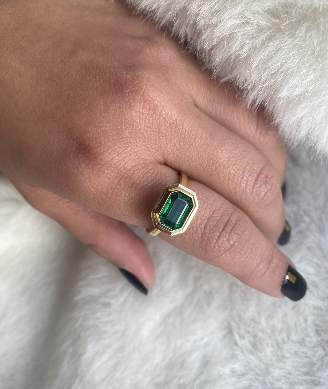 Emerald Bezel Ring