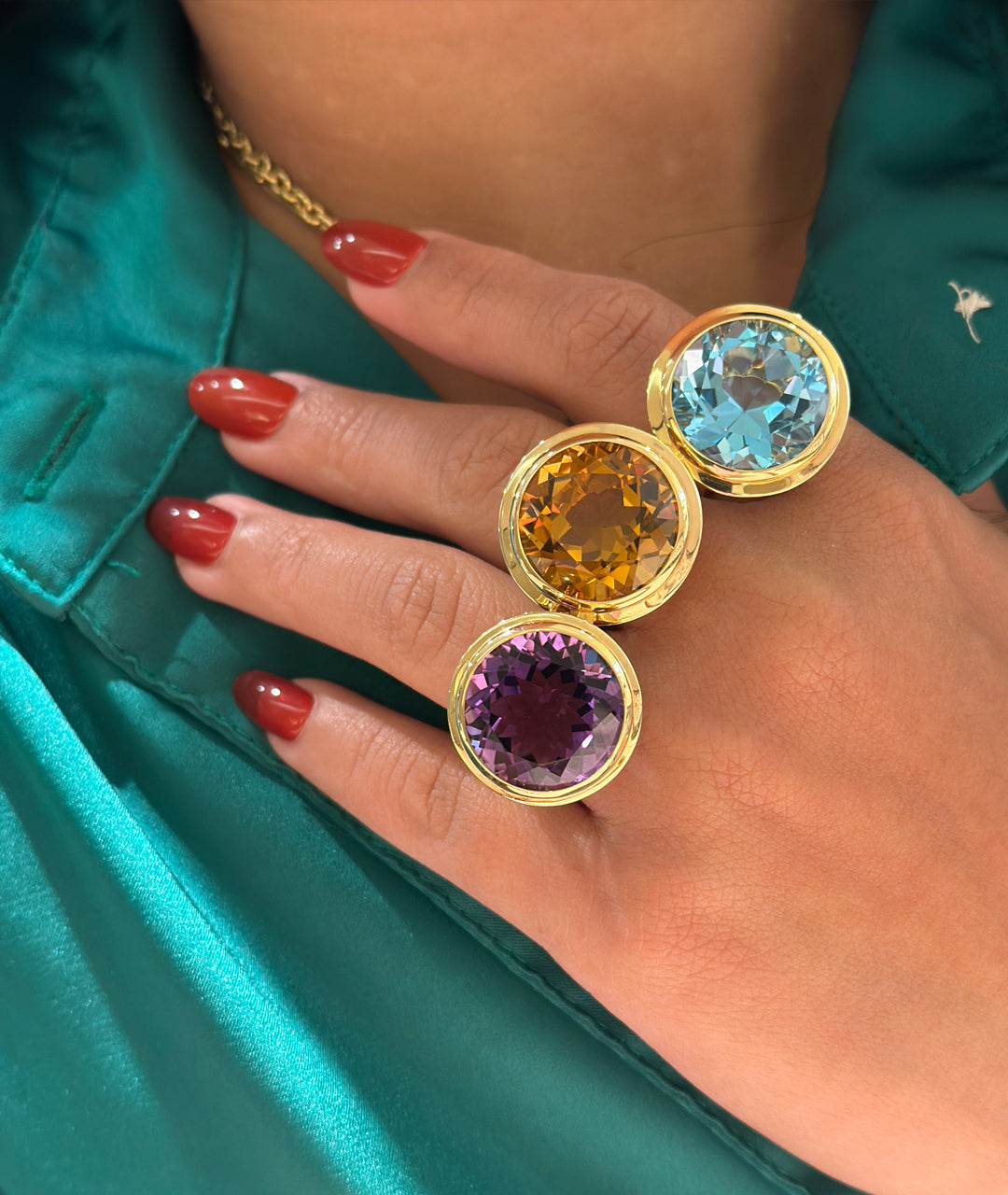 Yellow gold-Amethyst