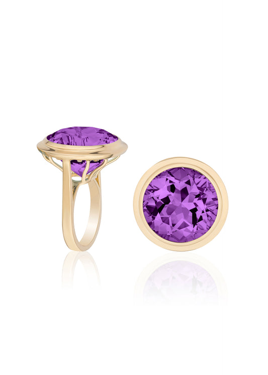 Yellow gold-Amethyst