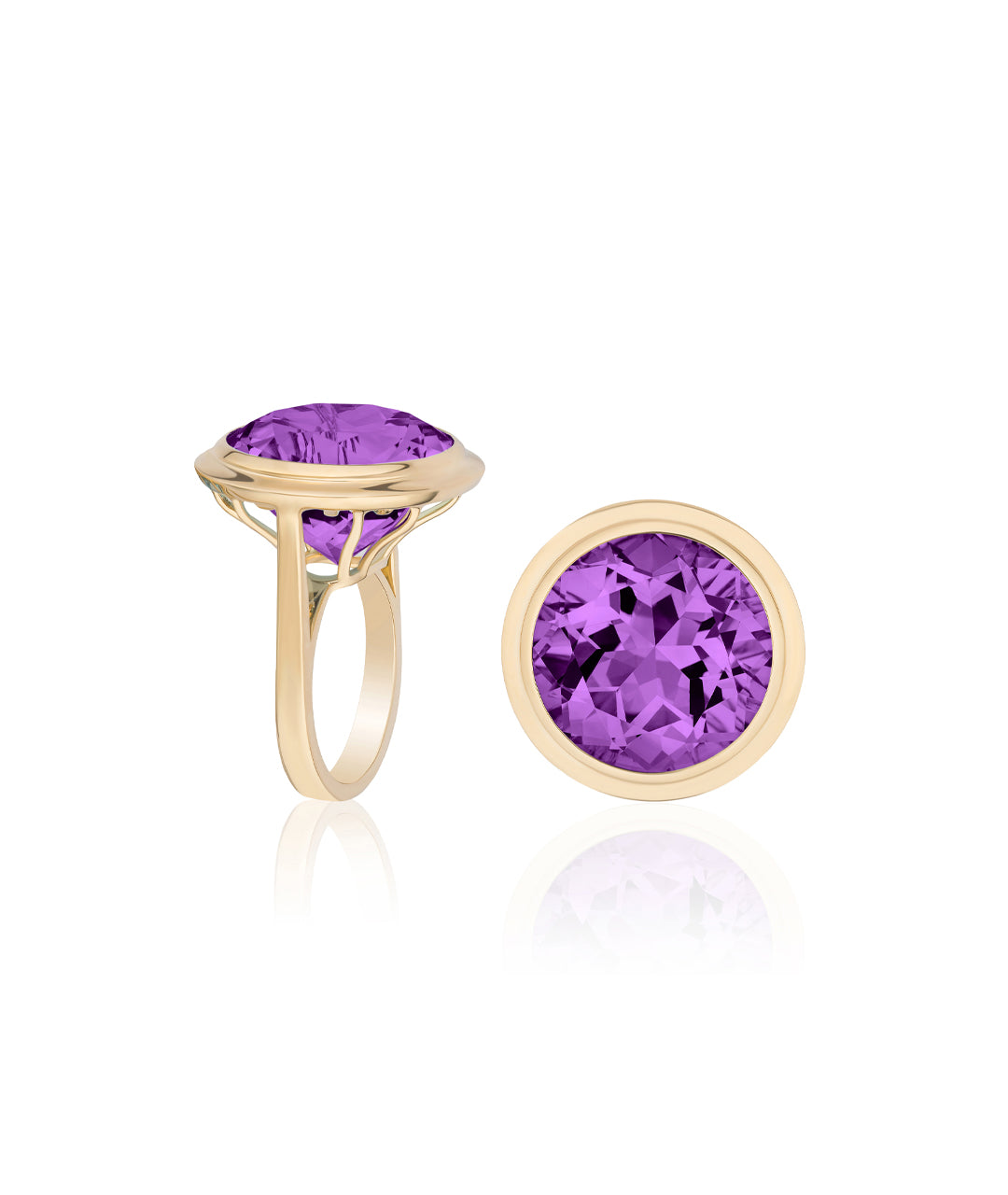 Yellow gold-Amethyst
