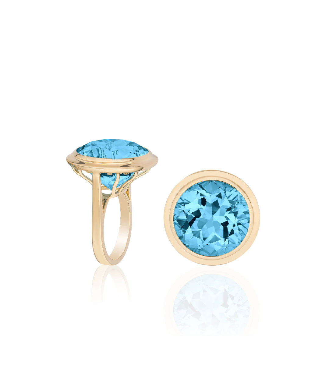 Yellow gold-Blue Topaz