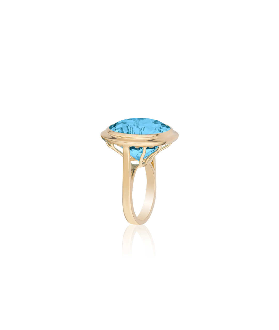 Yellow gold-Blue Topaz
