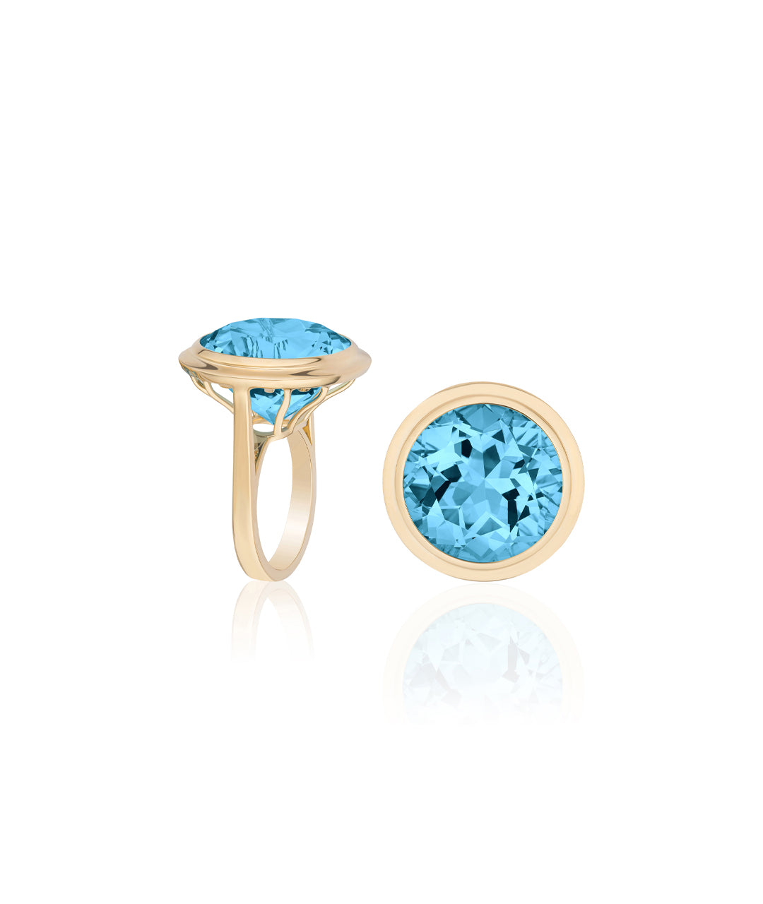 Yellow gold-Blue Topaz