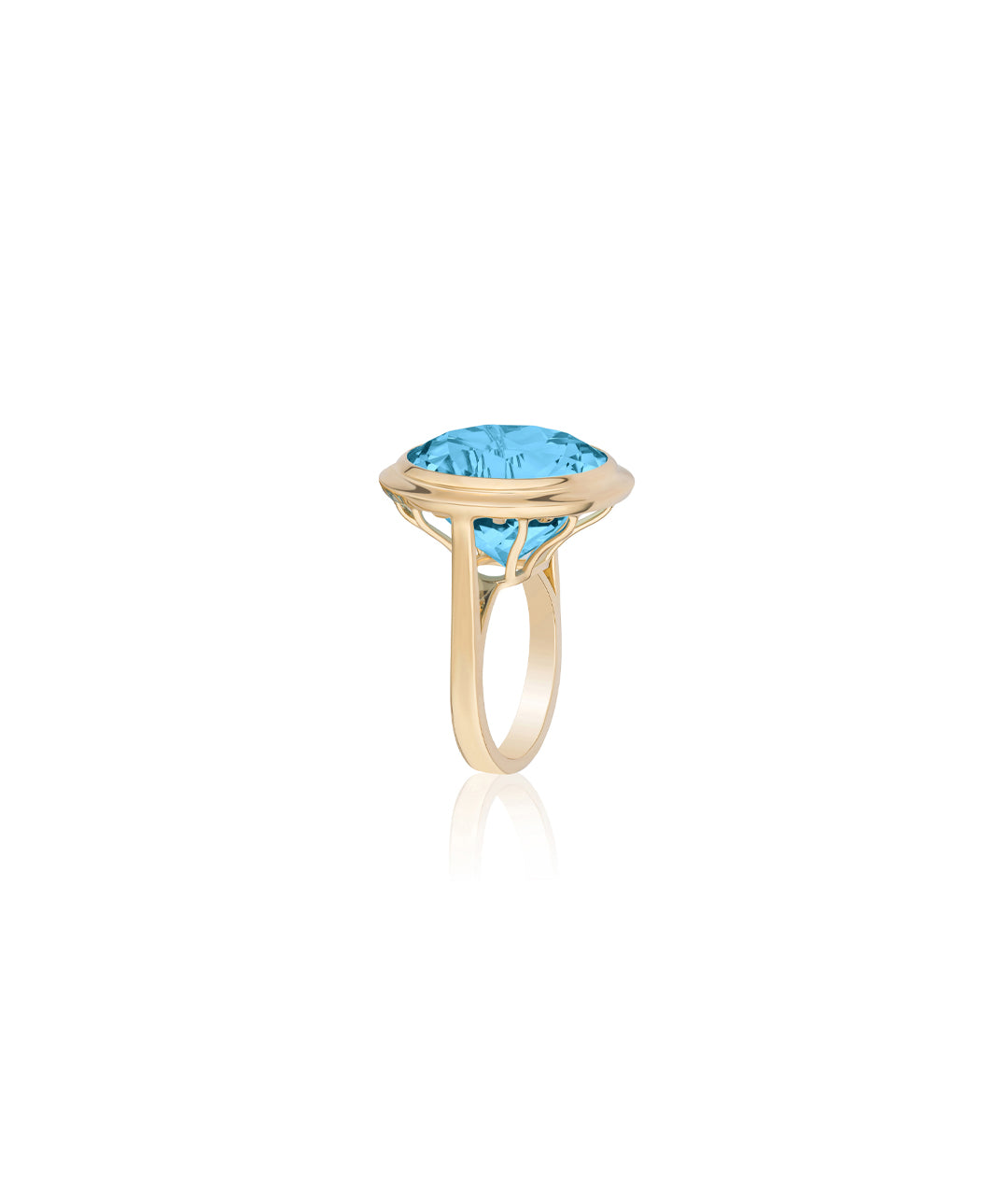Yellow gold-Blue Topaz