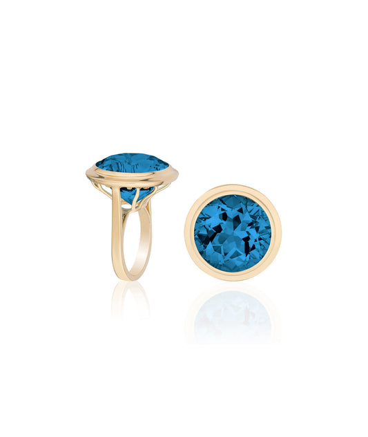 Yellow gold-London Blue Topaz