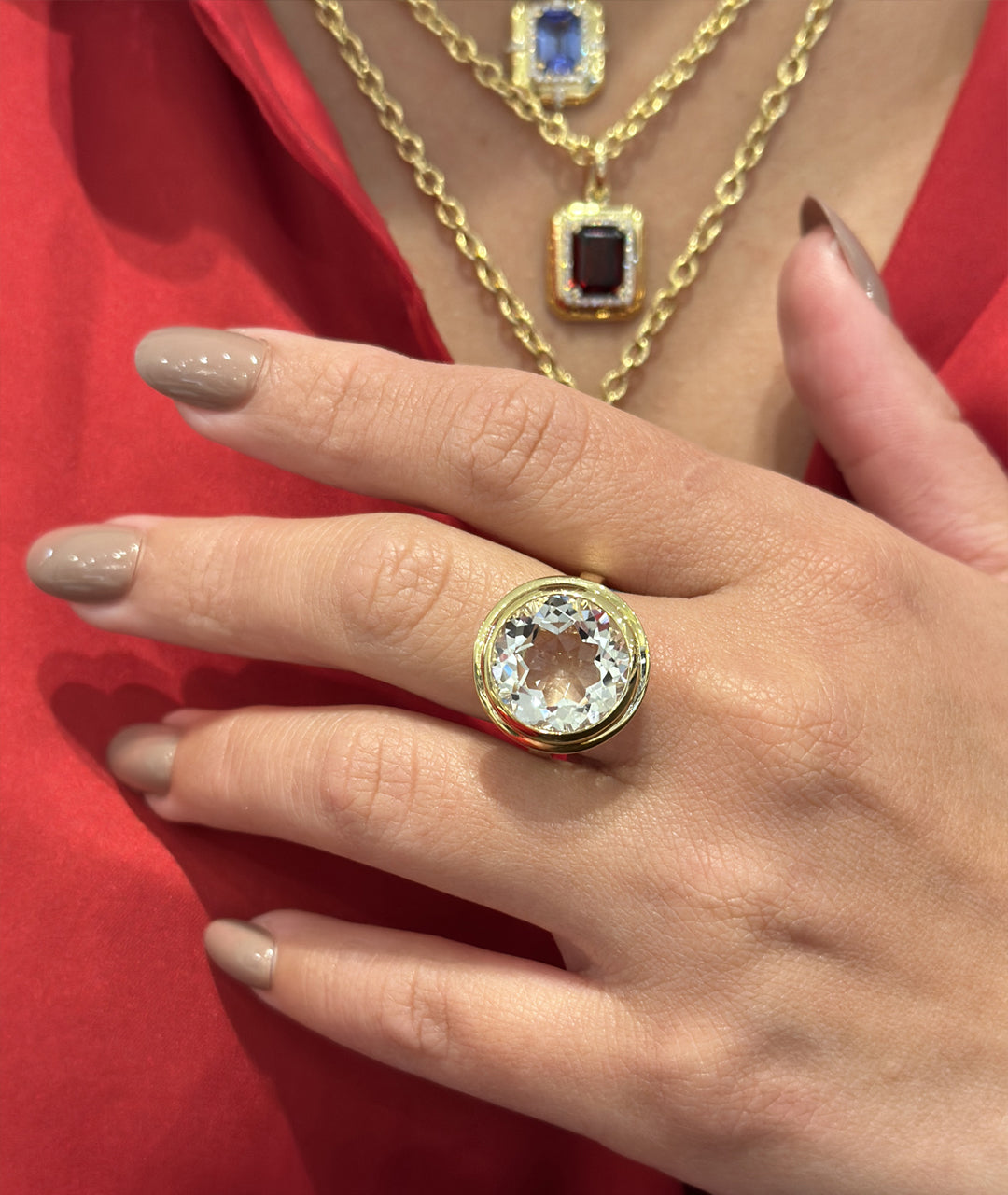 Yellow gold-Rock Crystal