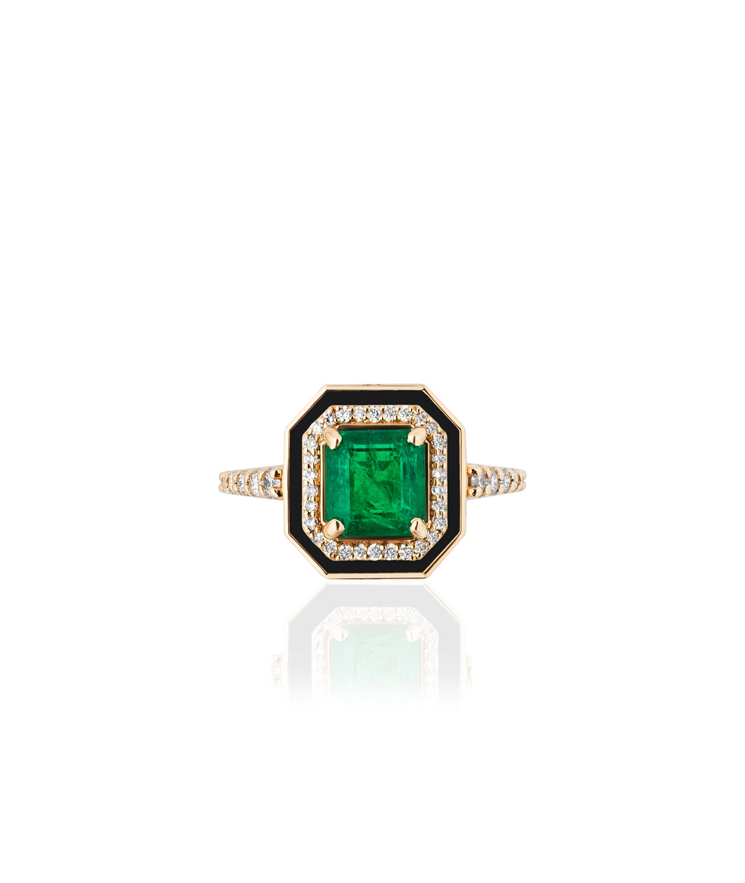 Emerald with Black Enamel