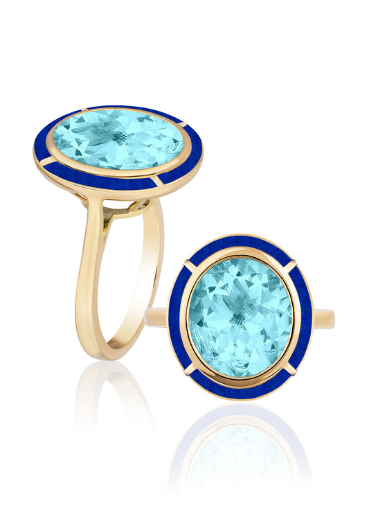 Blue Topaz with Lapis