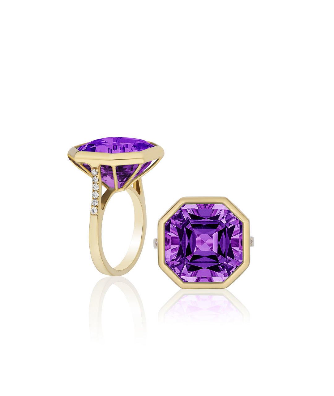 Yellow gold-Amethyst