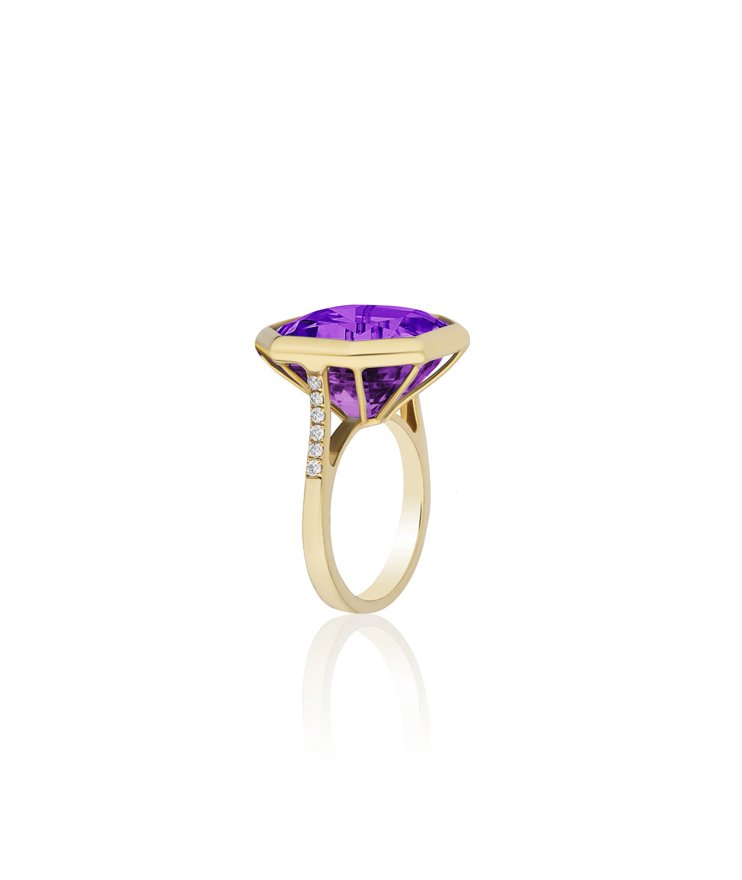 Yellow gold-Amethyst