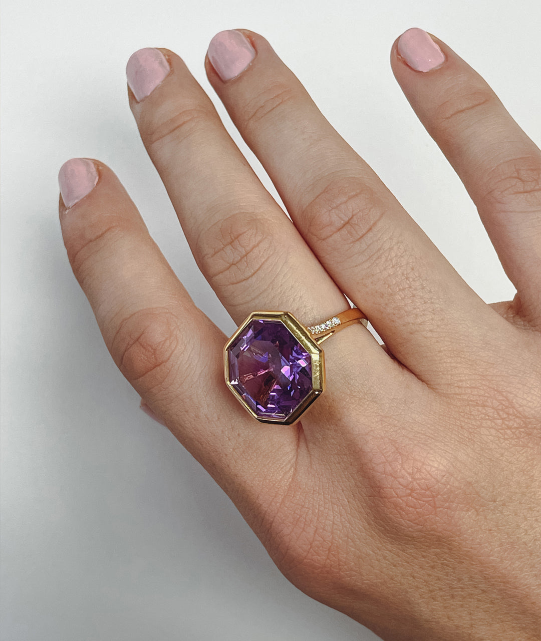 Yellow gold-Amethyst