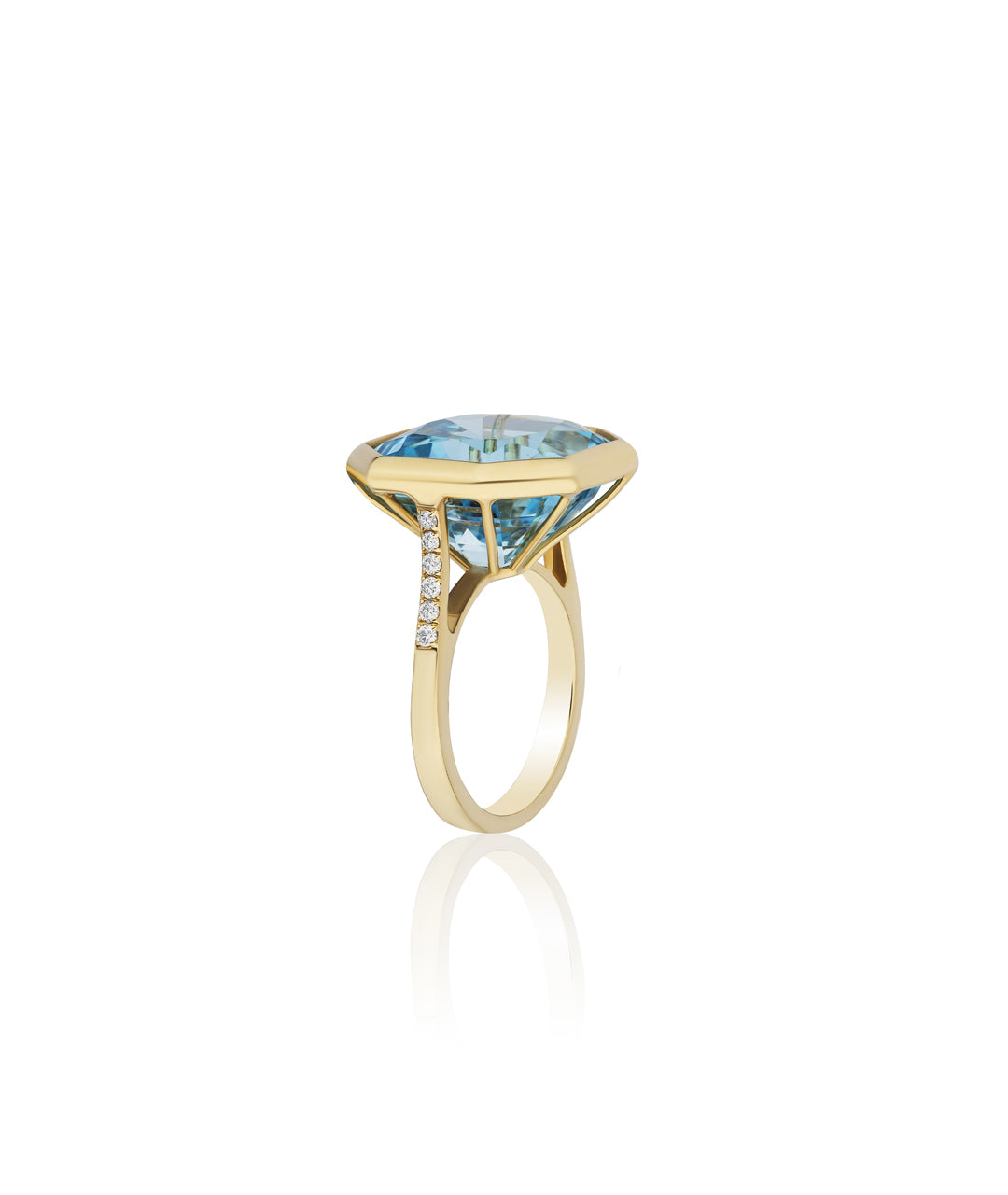 Yellow gold-Blue Topaz