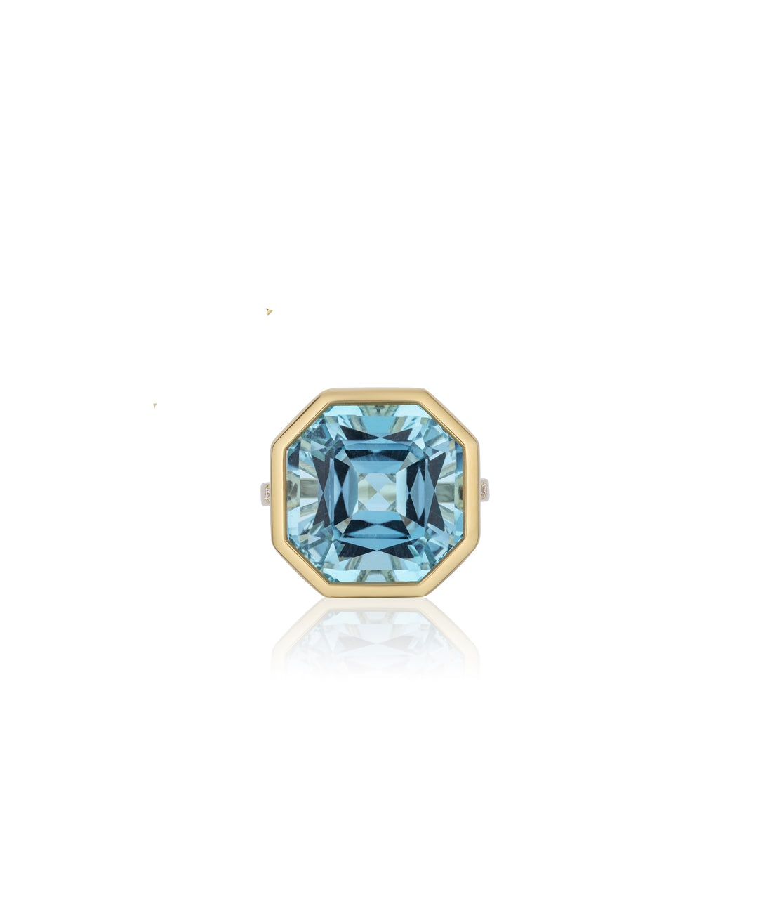 Yellow gold-Blue Topaz