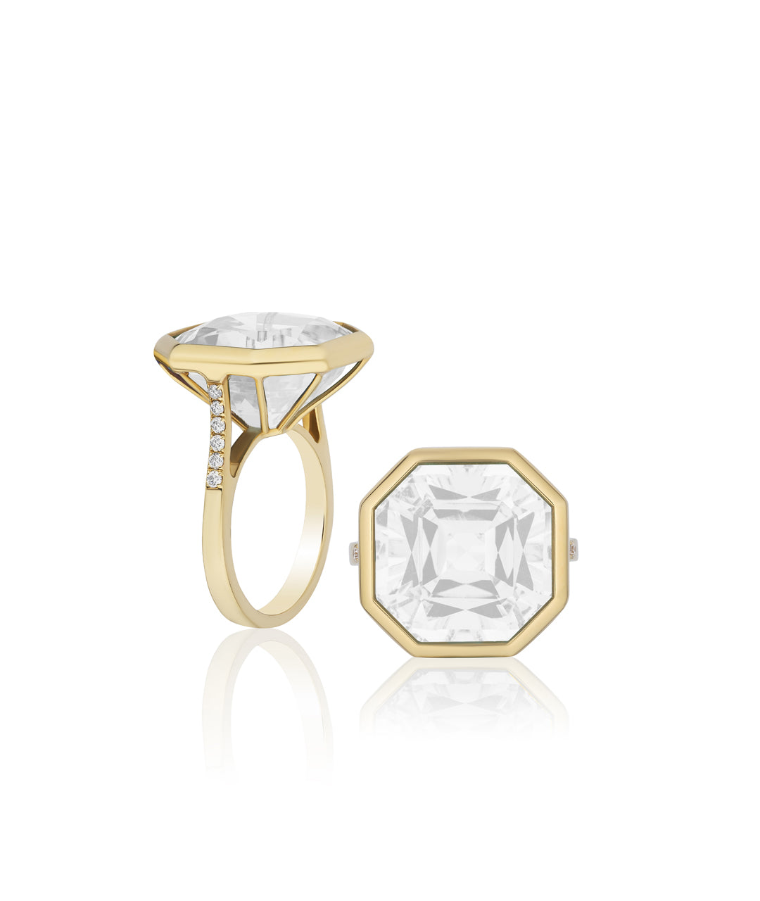 Yellow gold-Moon Quartz