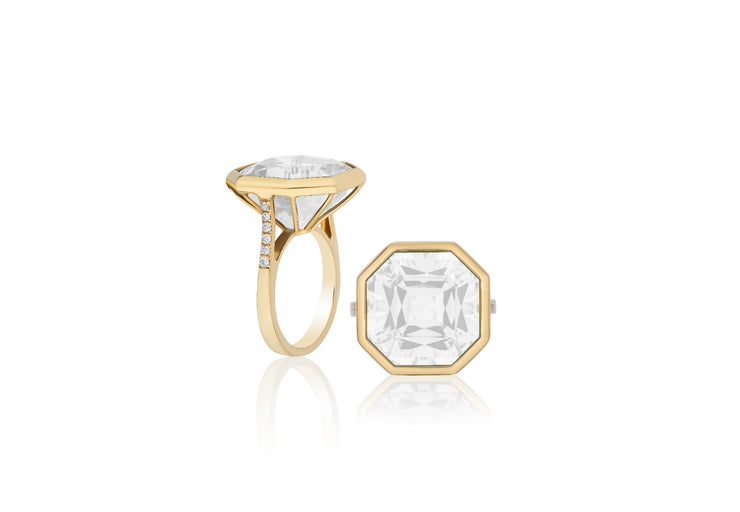 Octagon Ring With Diamonds