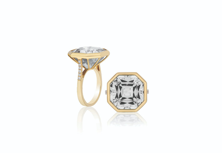 Octagon Ring With Diamonds