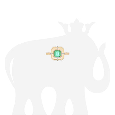 Asscher Cut Emerald Ring with Diamonds