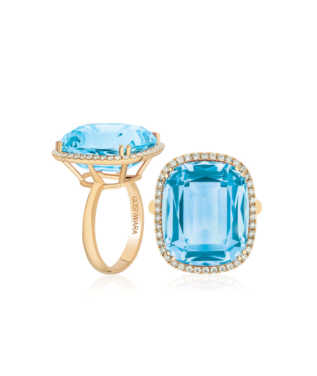 Yellow gold-Blue Topaz