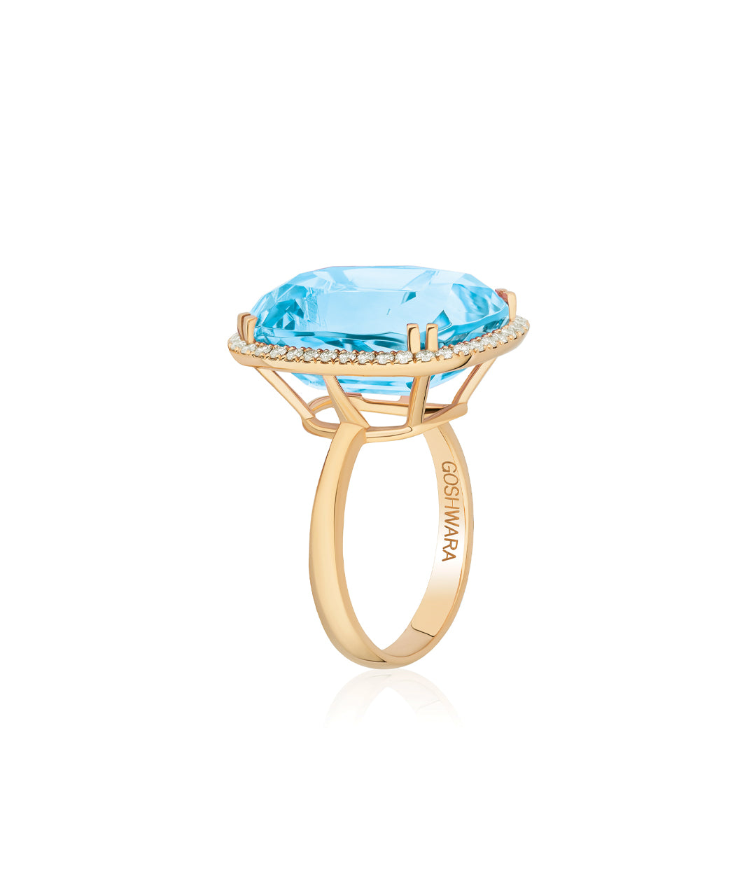 Yellow gold-Blue Topaz