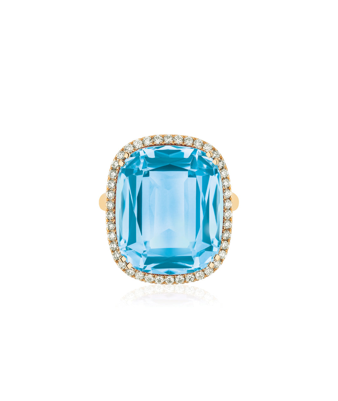 Yellow gold-Blue Topaz