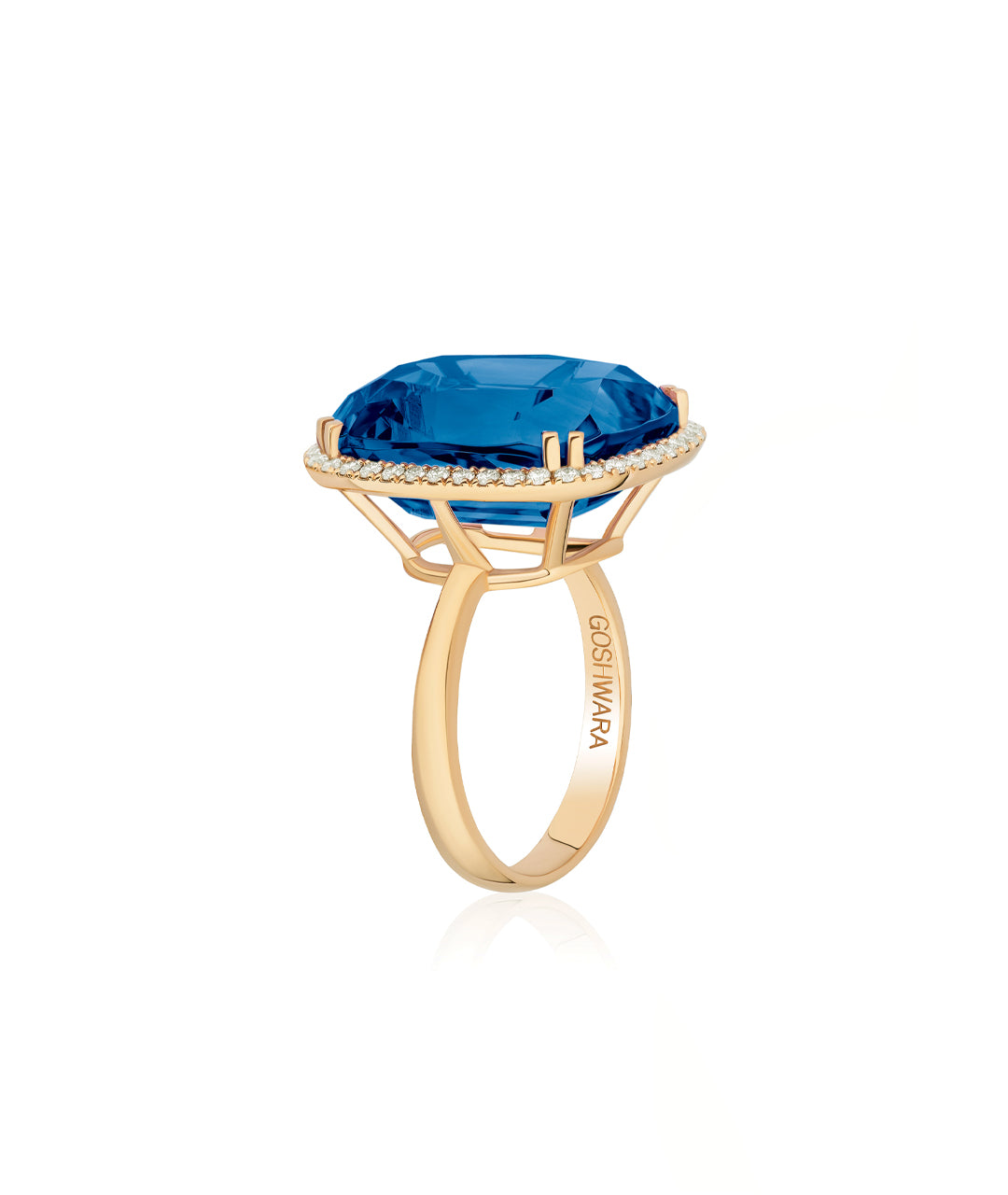 Yellow gold-London Blue Topaz