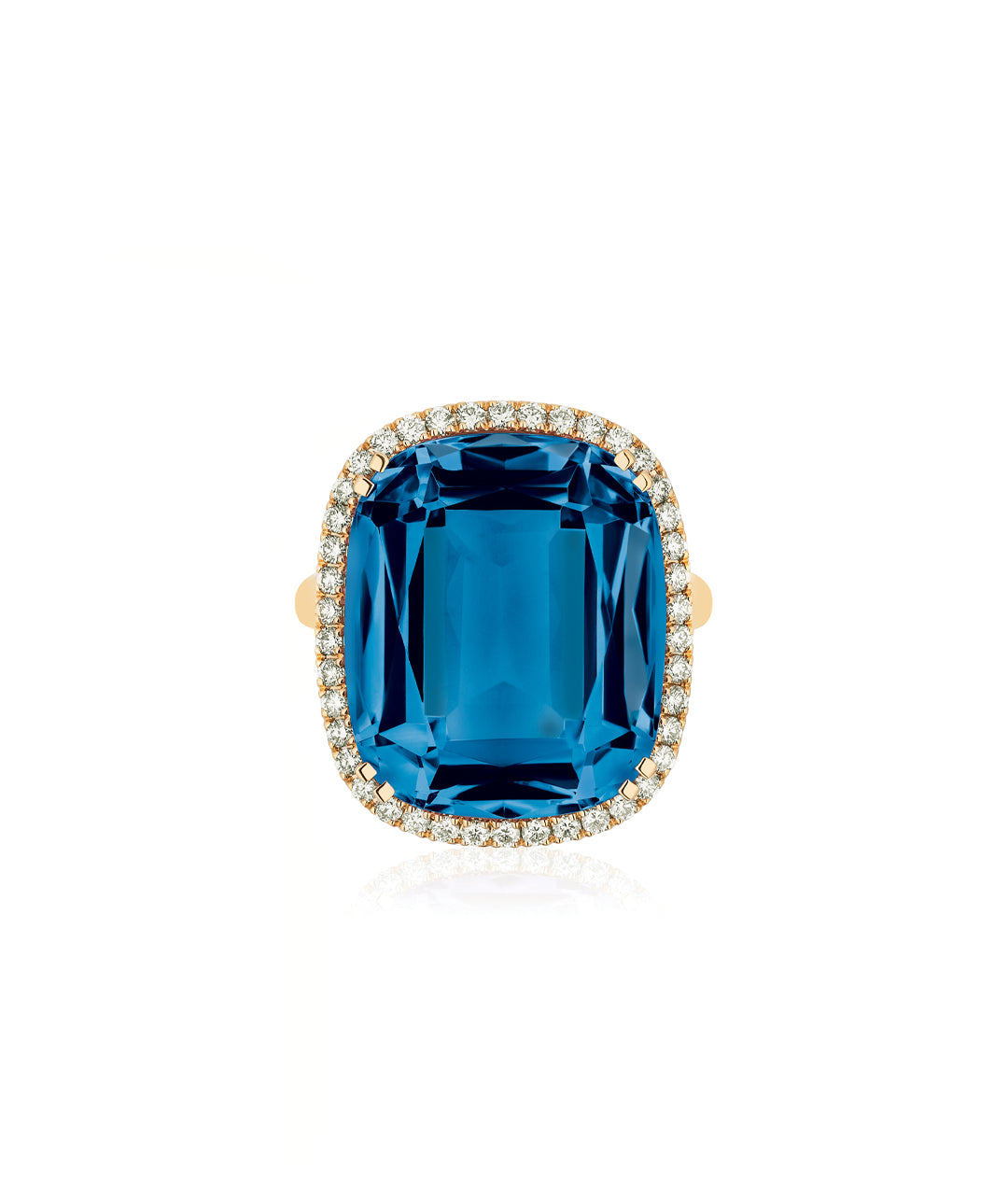 Yellow gold-London Blue Topaz