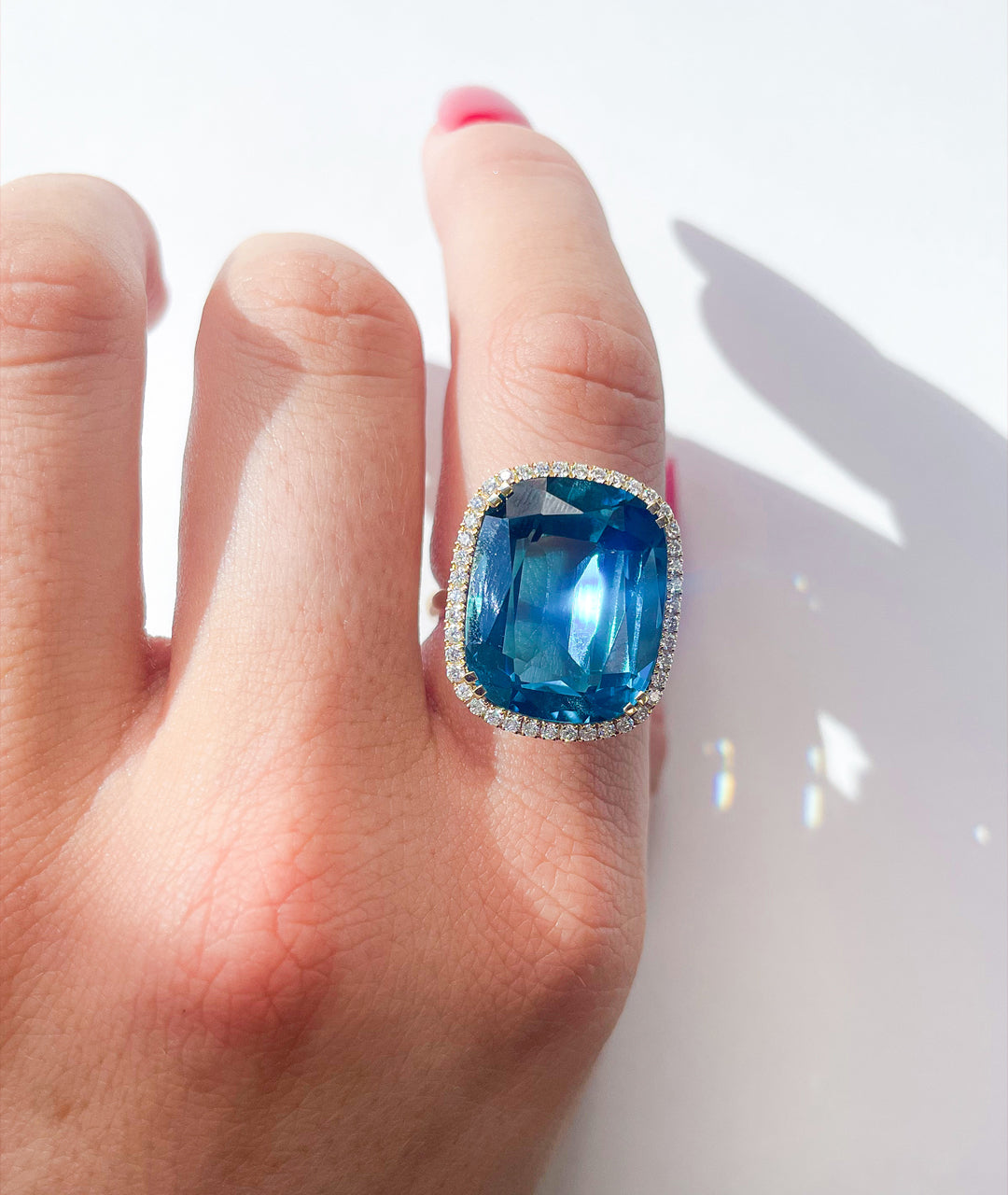 Yellow gold-London Blue Topaz