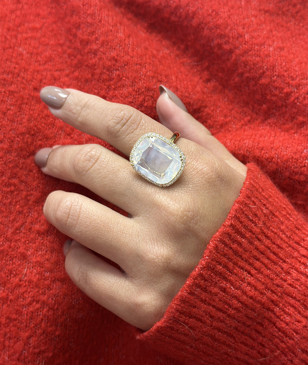 Yellow gold-Moon Quartz